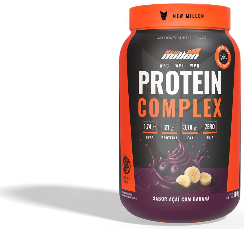 Protein Complex New Millen 900 g sabor açaí com banana